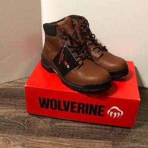 Men’s “NIB” Wolverine W04906 Harrison Brown 6” Lace Up Boots In Size 9M